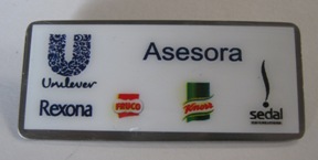 GAFETES DE IDENTIFICACION, UNILEVER,  AMA JOYERIA CORPORATIVA, FOTOGRABADO BOGOTA